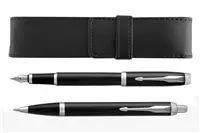 Parker IM Black Lacquer CT Vulpen + Balpen + Penetui Set 