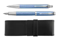 Parker IM Premium Blue Vulpen + Balpen + Etui Set