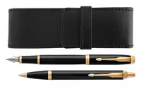 Buy your Parker IM Black Lacquer GT Fountain Pen + Ballpoint + Pen Pouch Set at Pengraveren.nl