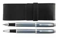 Parker IM Light Blue Grey Vulpen + Rollerball + Penetui Set