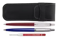 Parker Jotter Original Red &amp; Blue CT Ballpoint + Pen Pouch + Red Refill Set