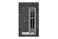 Parker Sonnet Laquer Black GT Balpen + Vulpen Set