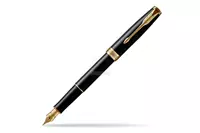 Parker Sonnet Laquer Black GT Balpen + Vulpen Set