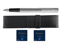 Waterman Allure Stainless Steel Vulpen + Penetui + 2 doosjes Vullingen Set