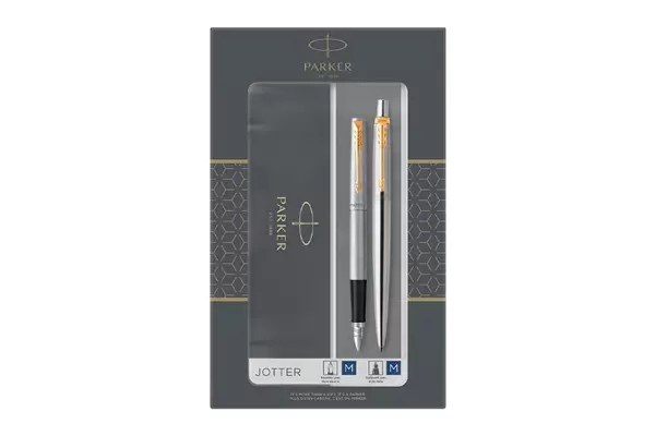 Parker Jotter Balpen + Vulpen Steel GT Set