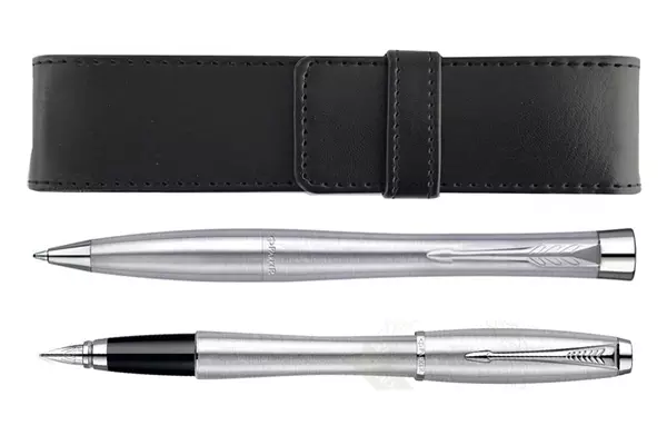 Parker Urban Metro Metallic Fountain pen + Ballpoint pen + Pen Pouch Set