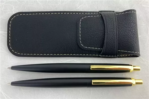 Verona Black Matt GT Ballpoint and Mechanical Pencil Set + Pen Pouch