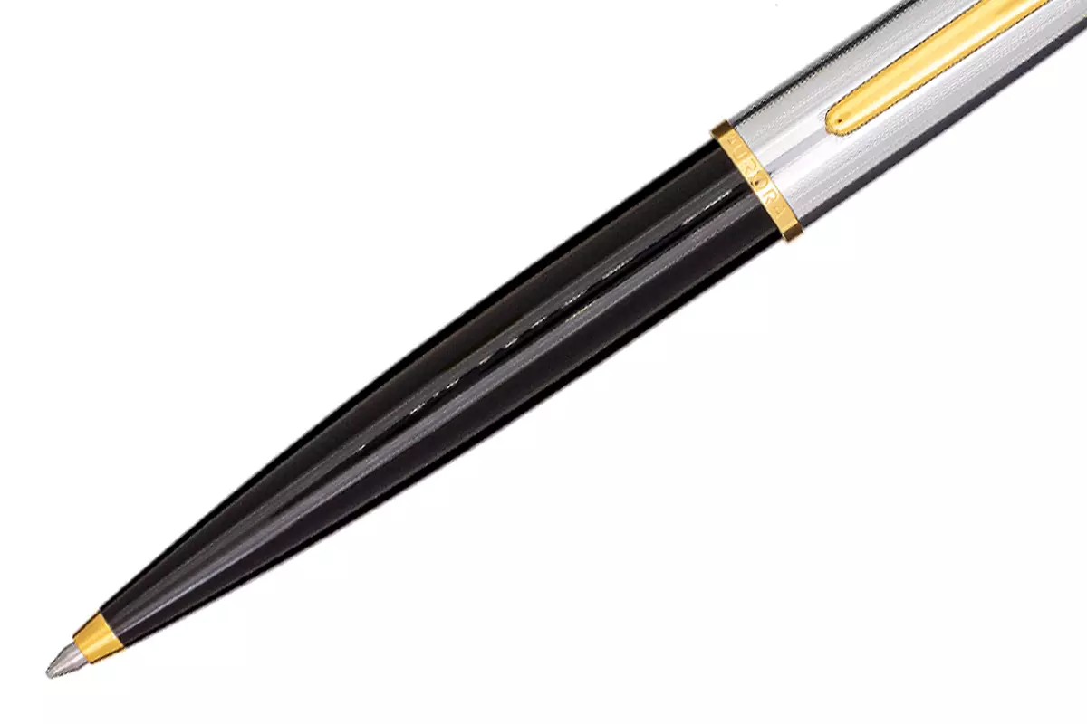 Aurora Style Black/Chrome GT Guilloche Ballpoint Pen