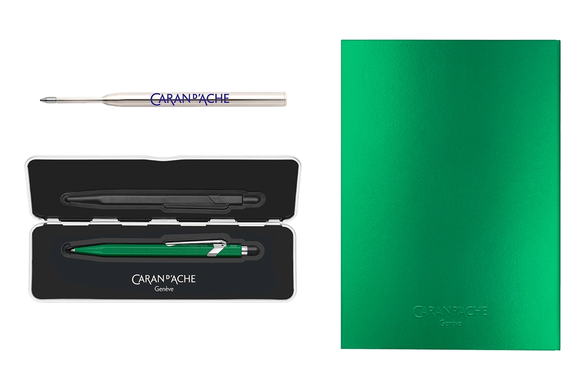 Een Caran d'Ache 849™ COLORMAT-X Groen Set koop je bij Pengraveren.nl