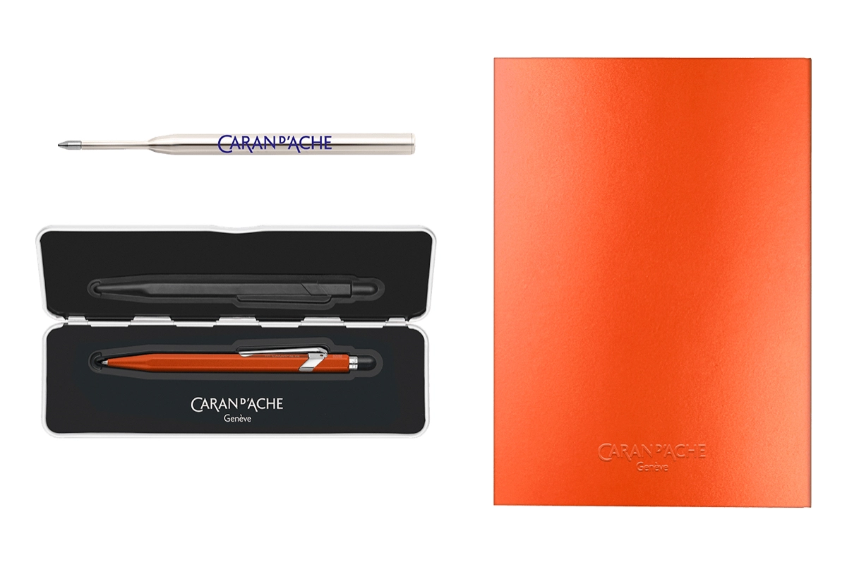 Een Caran d'Ache 849™ COLORMAT-X Oranje Set koop je bij Pengraveren.nl