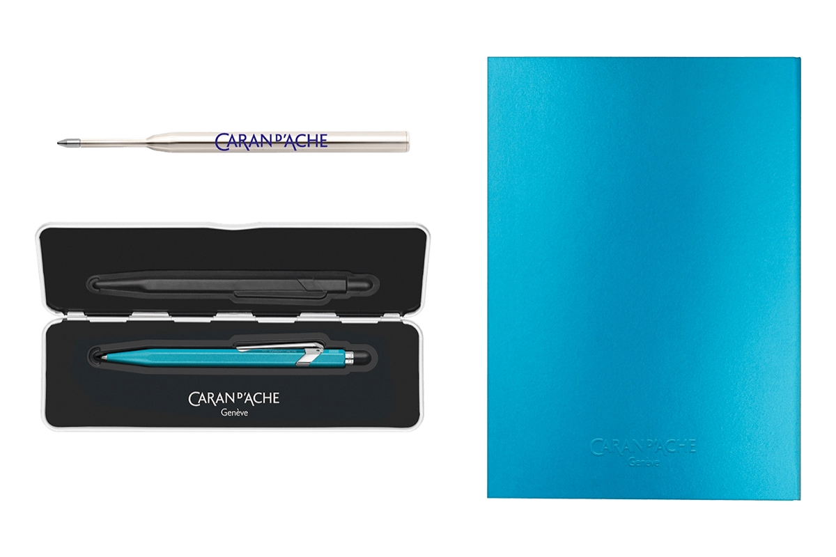 Een Caran d'Ache 849™ COLORMAT-X Turquoise Set koop je bij Pengraveren.nl