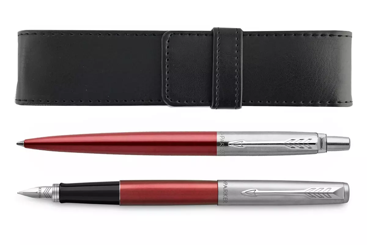 Parker Jotter Kensington Red CT Balpen + Vulpen + Penetui Set 