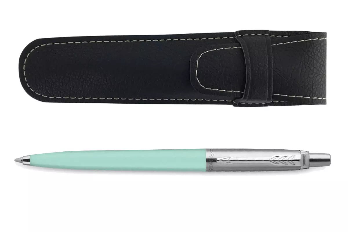 Parker Jotter Mint Ballpoint & Black Pen Pouch Set