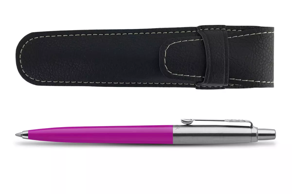 Parker Jotter 90s Purple Balpen & Zwart Etui Set