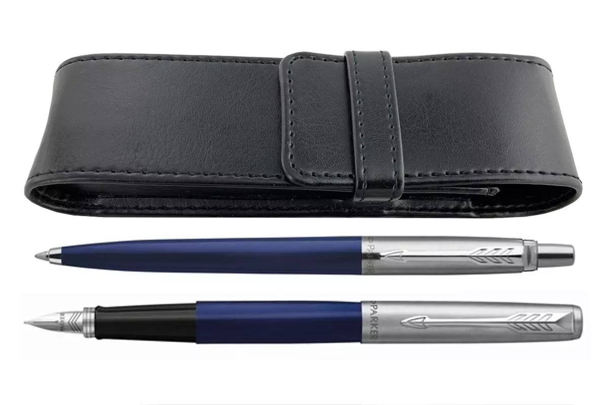 Parker Jotter Original Blue Vulpen + Balpen + Penetui Set