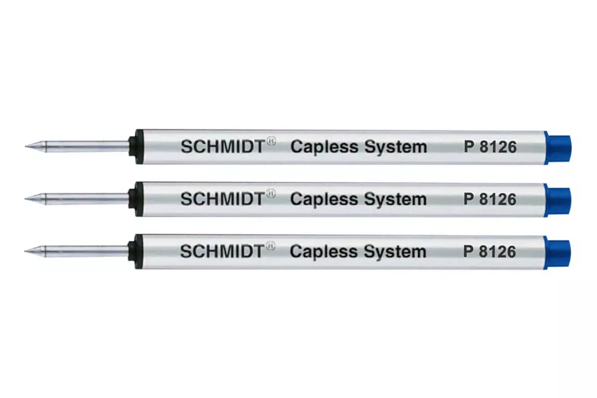 Retro 51 Short Capless Rollerball Refills 3 Pack Blue (Schmidt)