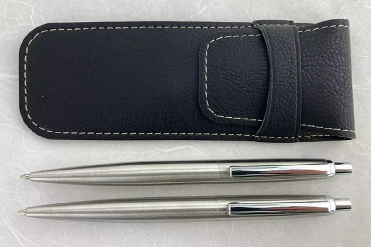 Verona Steel Ballpoint and Mechanical Pencil Set + Pen Pouch